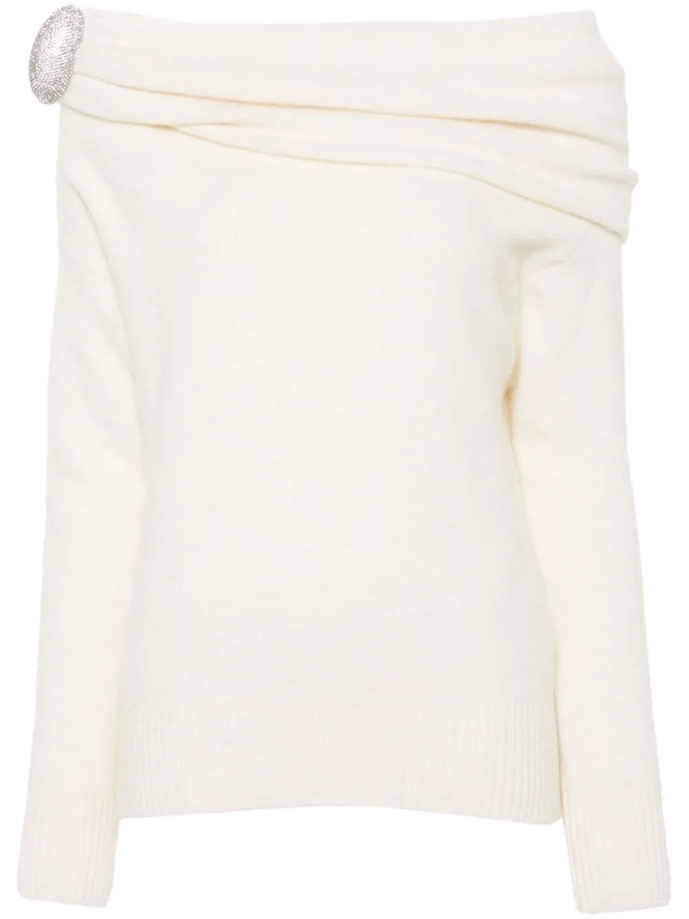 Maglione con scollo drappeggiato in bianco di Giuseppe Di Morabito - donna