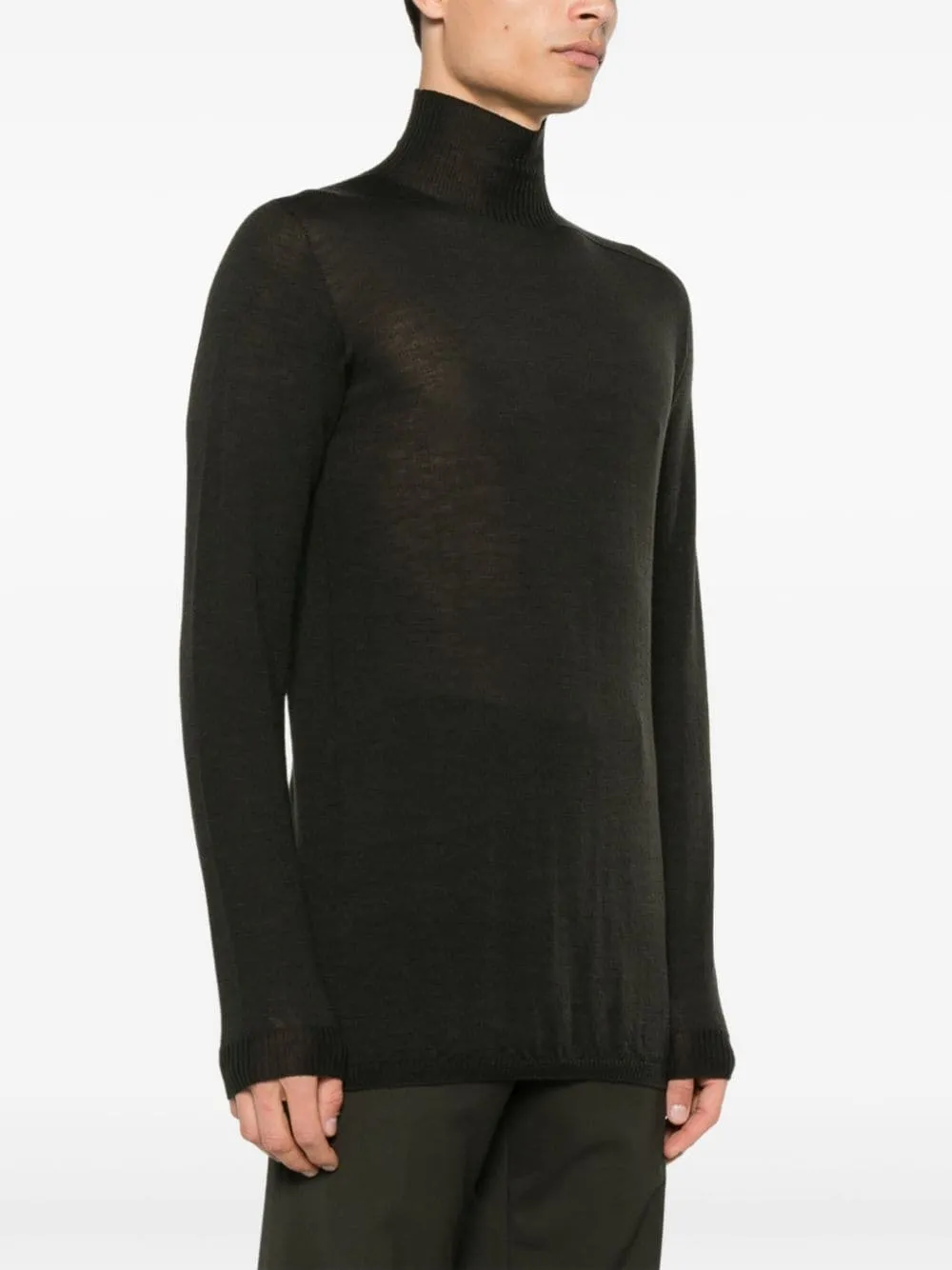 Maglione level in lana verde scuro Rick Owens - uomo