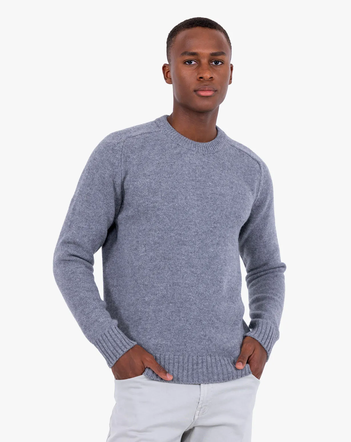 Maglione Uomo Girocollo Spalla Martello Lana Merino 