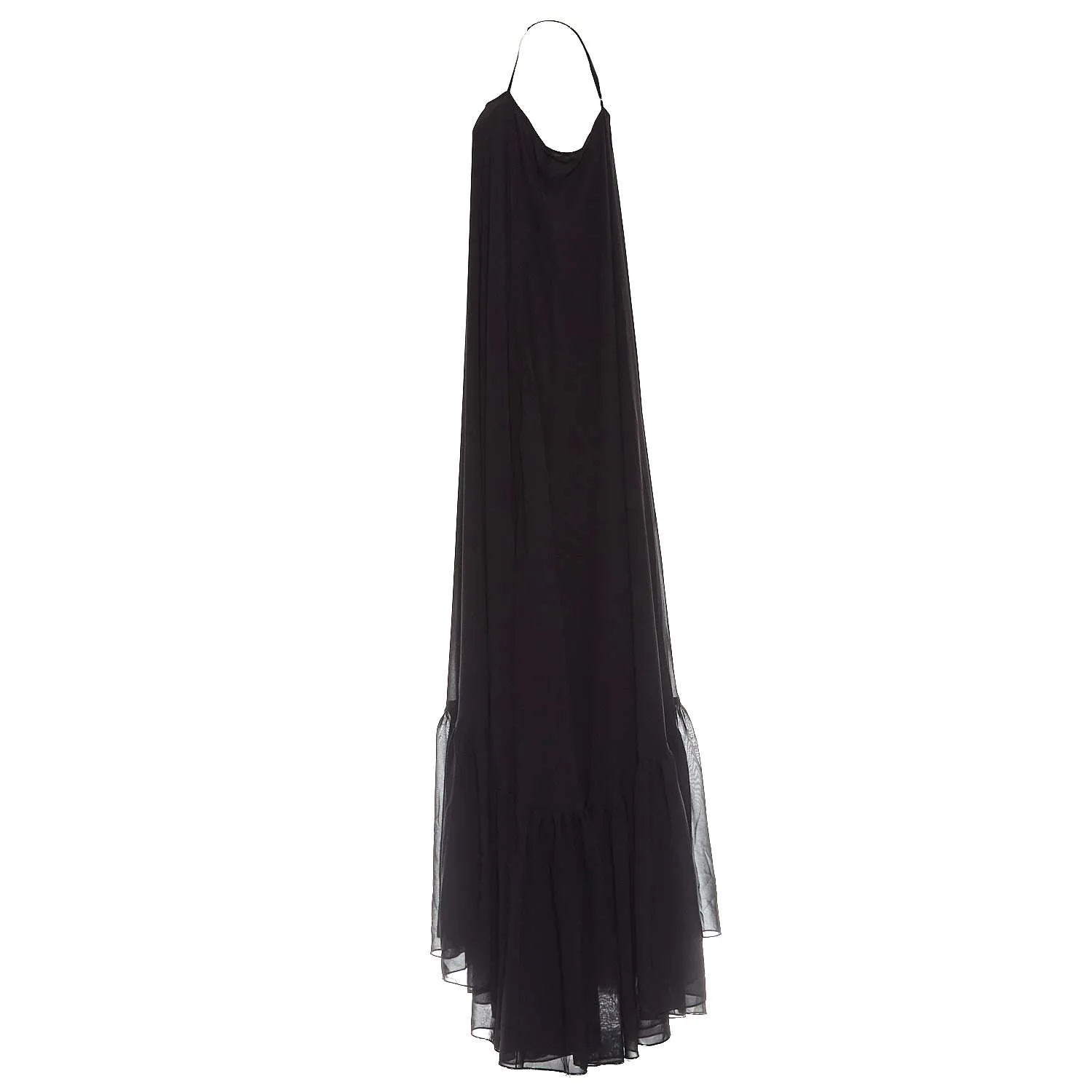 Maxi Abito Ampio In Chiffon Nero