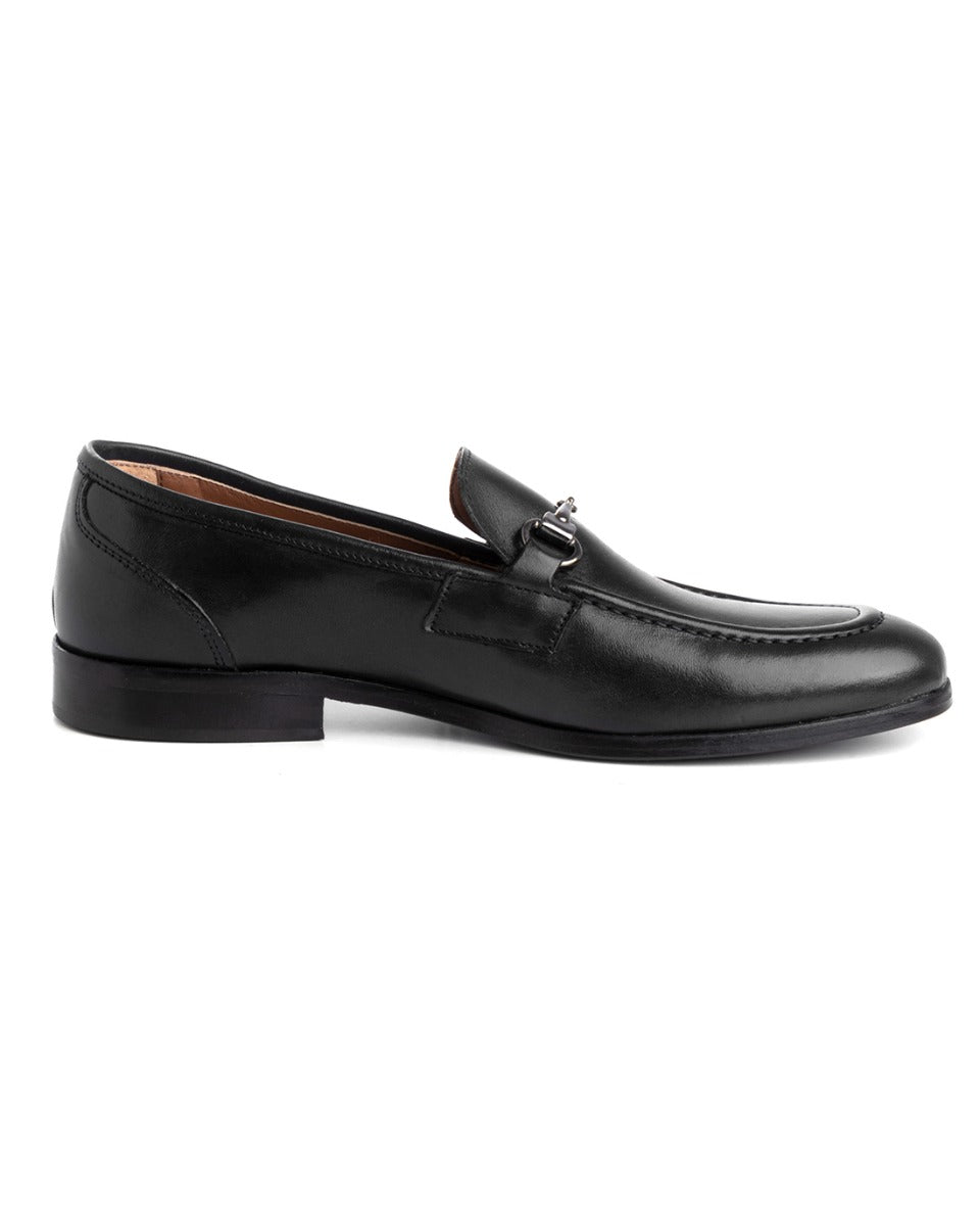 Mocassini College Uomo Scarpe Pelle Nero Eleganti Fibbia Casual Sportive Cuoio GIOSAL-S1223A