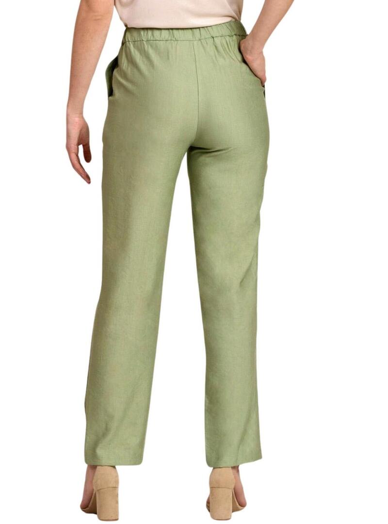 Pantalone Naf Naf Marbel Verde per Donna