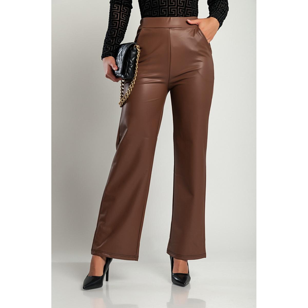 Pantaloni in ecopelle, marrone