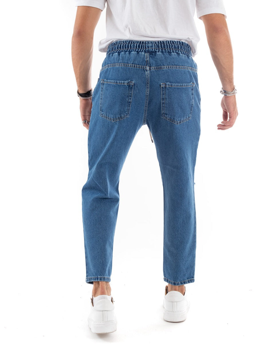 Pantaloni Jeans Uomo Regular Fit Denim Basic Pantalaccio Taglio al Ginocchio Casual GIOSAL-P5523A