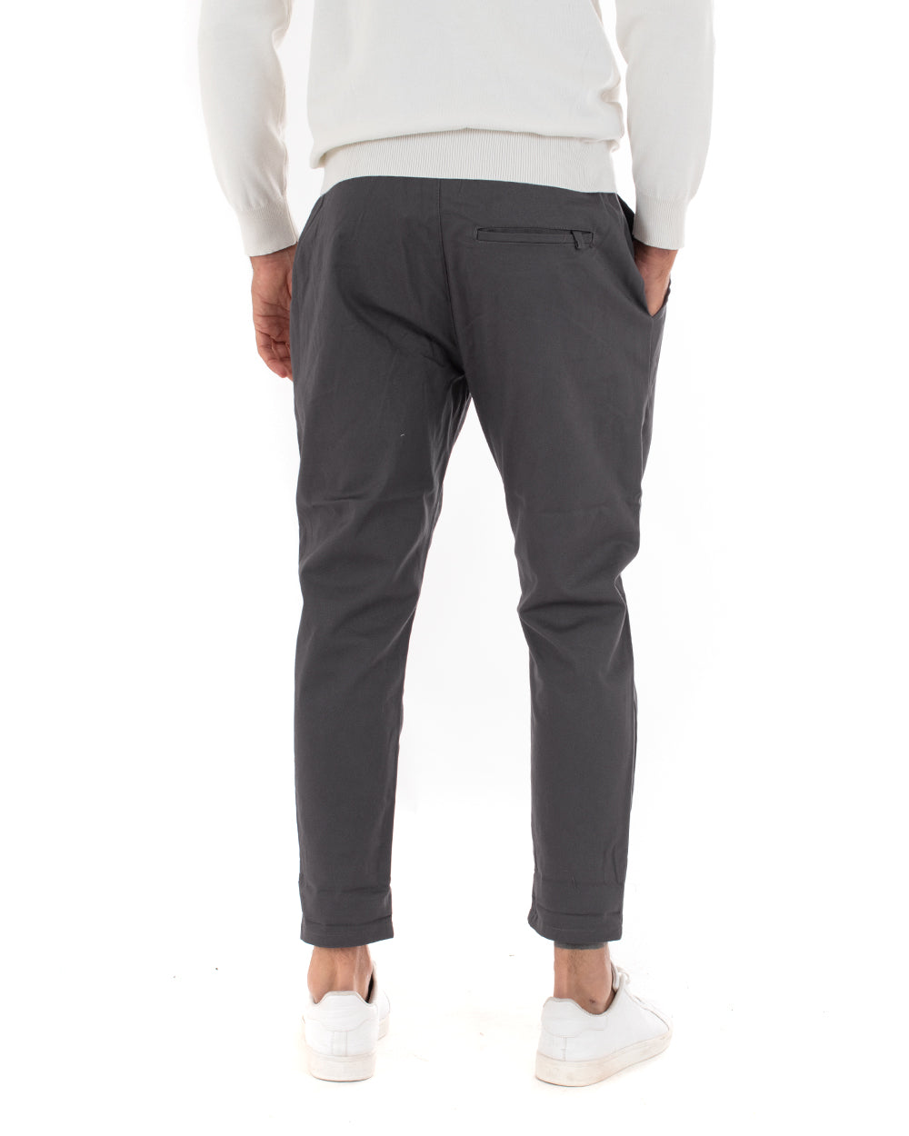 Pantaloni Uomo Pantalaccio Cotone Mezza Molla Casual Comodo Tinta Unita Grigio GIOSAL-P5038A