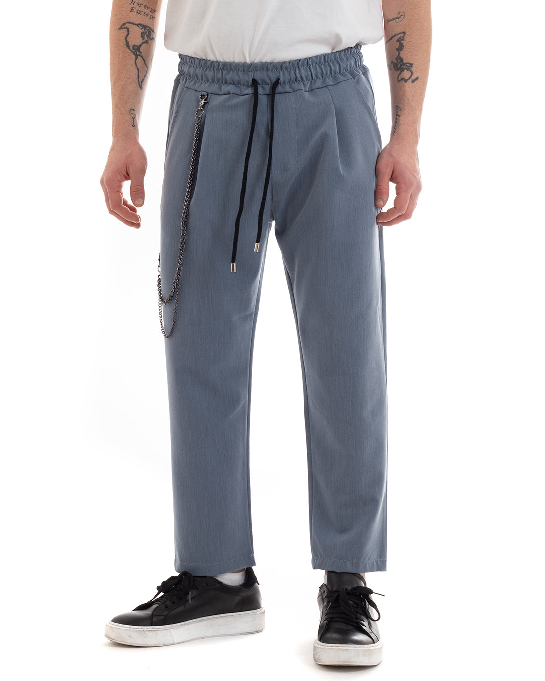 Pantaloni Uomo Pantalaccio Morbido Viscosa Denim Coulisse GIOSAL-P5973A