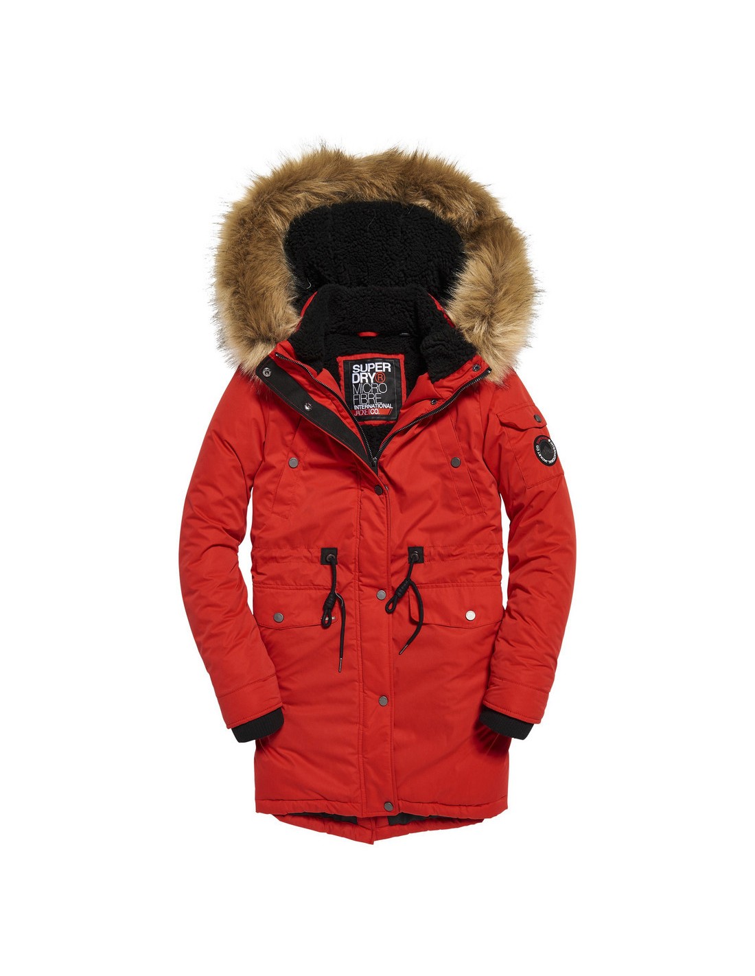 Parka rosso bruciato in microfibra Nadare Superdry