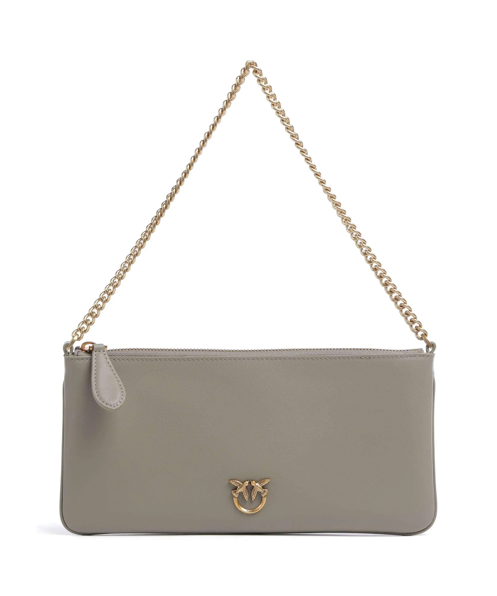  Pinko Horizontal Borsa a spalla pelle di vacchetta finemente grana taupe  