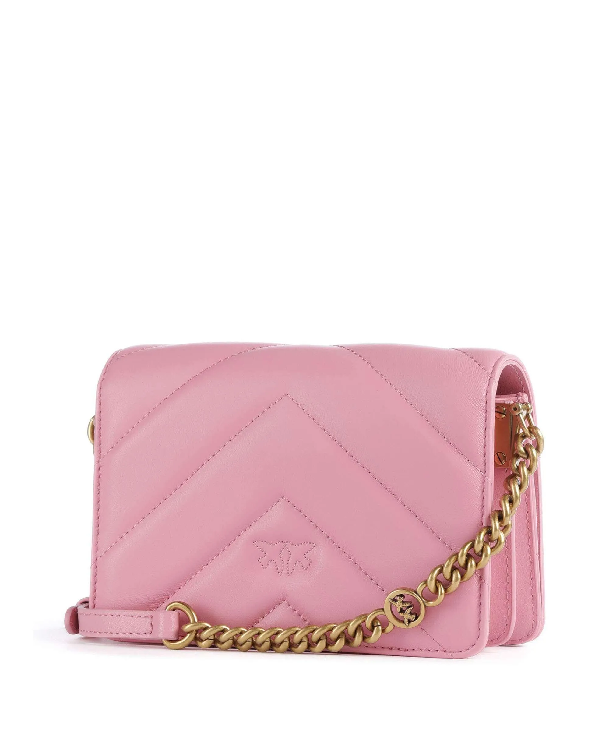  Pinko Love Click Mini Borsa a tracolla pelle di pecora rosa  