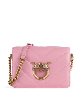  Pinko Love Click Mini Borsa a tracolla pelle di pecora rosa  