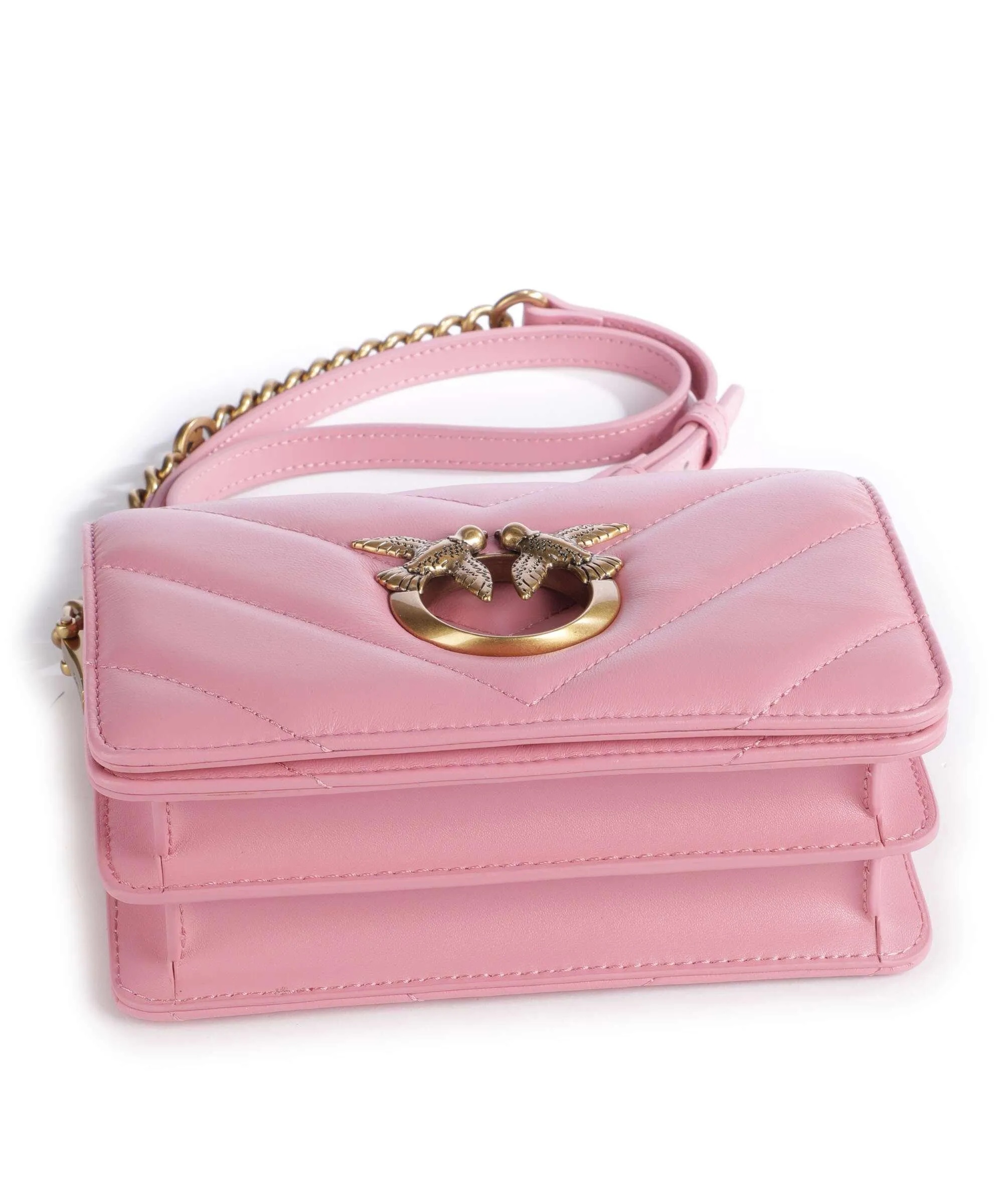  Pinko Love Click Mini Borsa a tracolla pelle di pecora rosa  