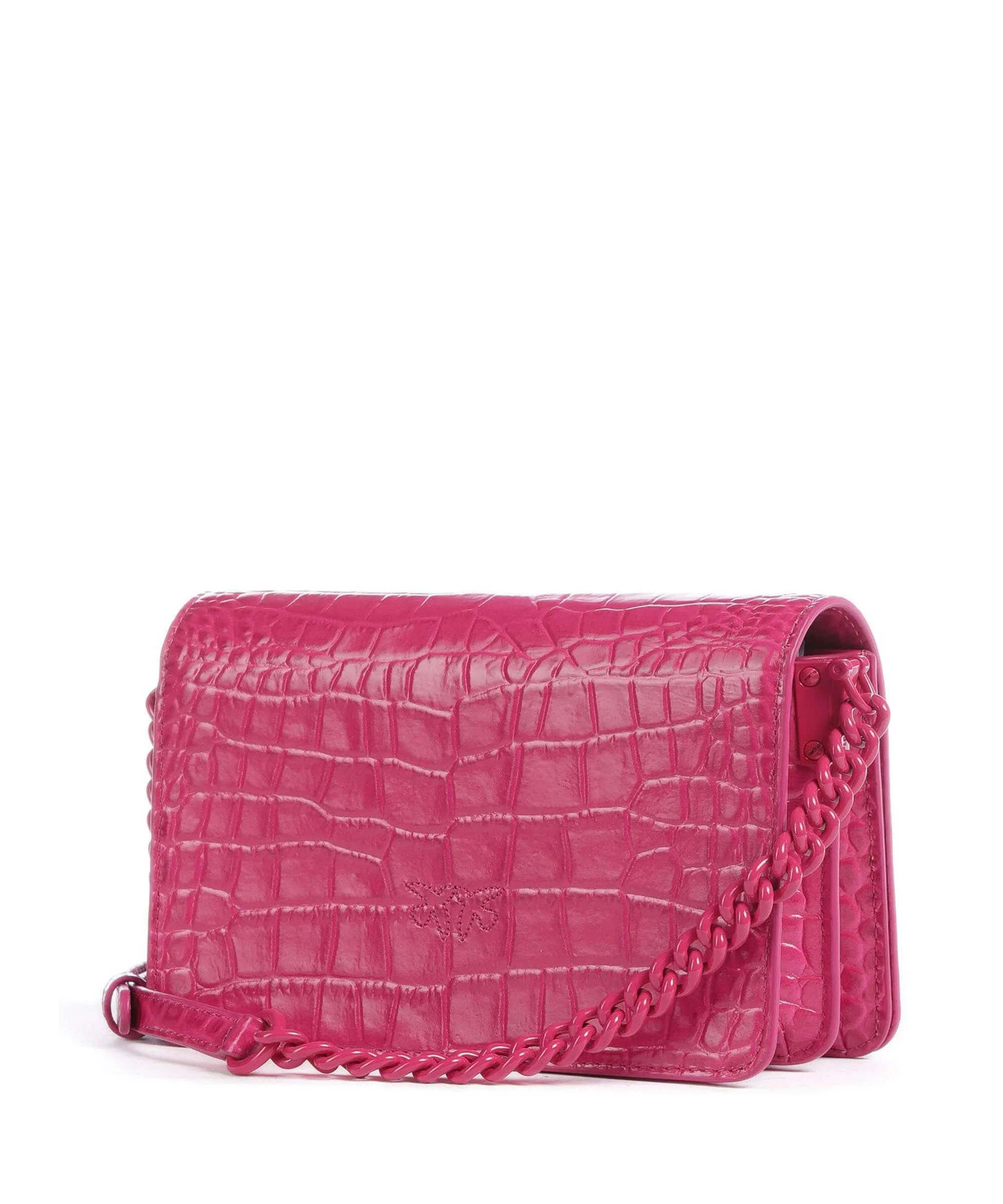  Pinko Love Click Mini Borsa a tracolla pelle di vitello goffrata pink  