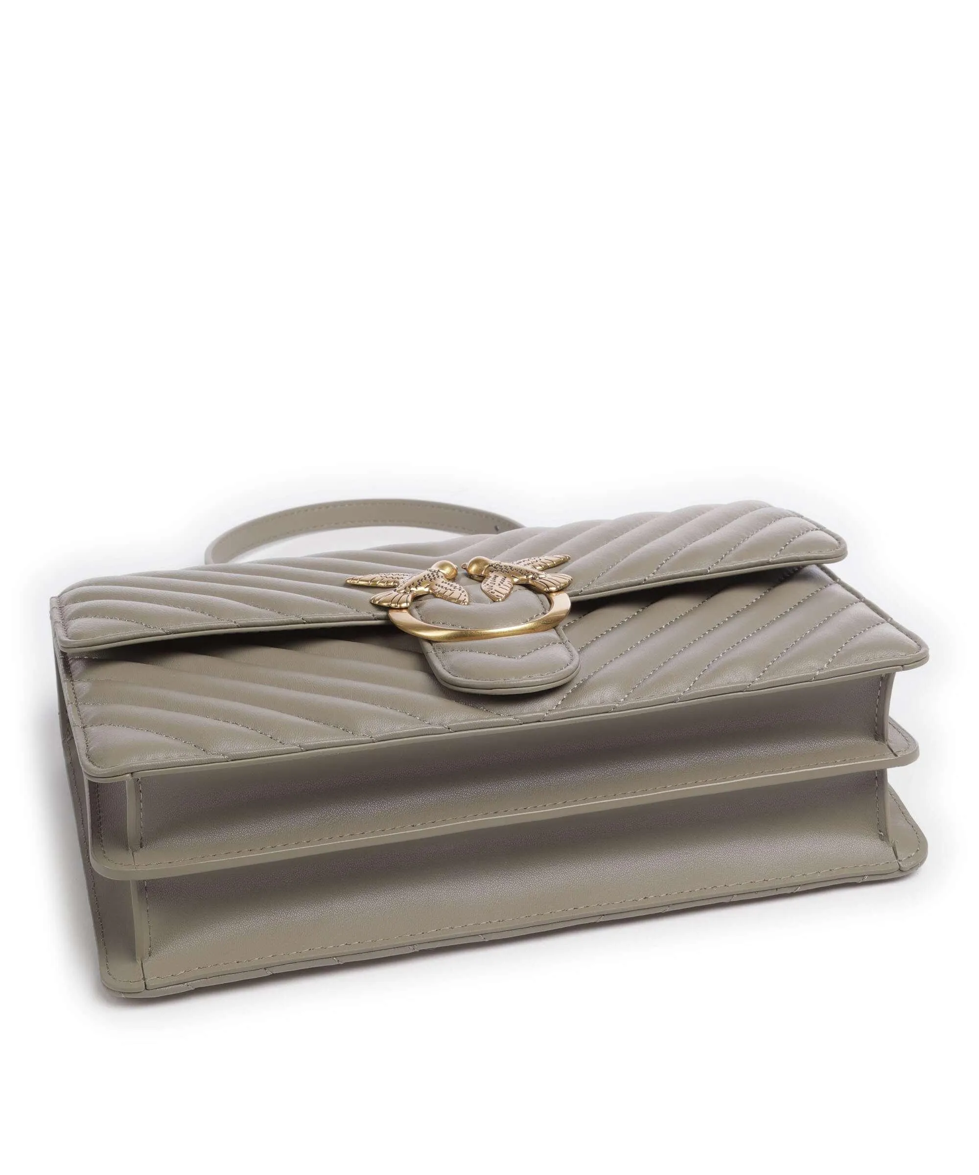  Pinko Love One Classic Borsa a spalla pelle di pecora taupe  