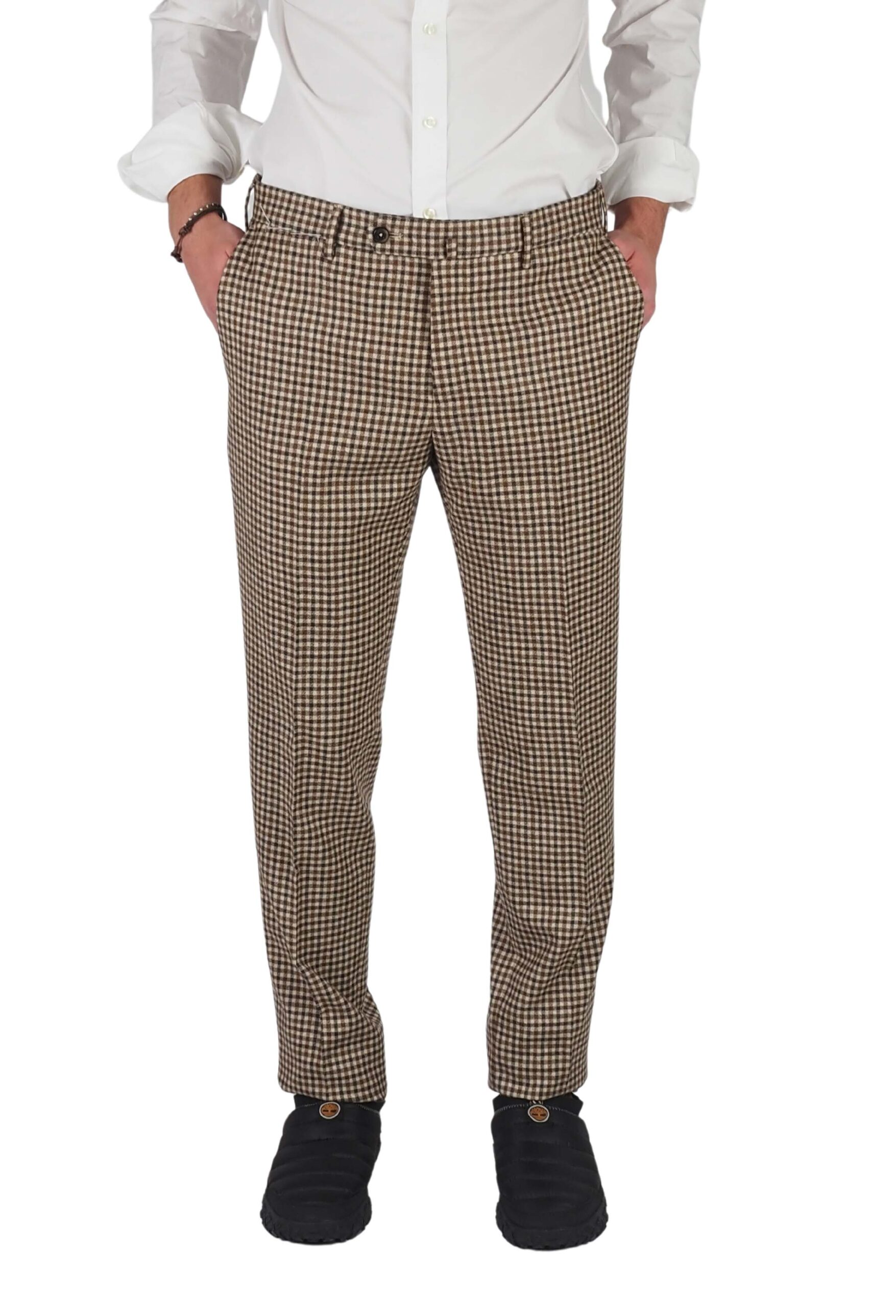 PT pantaloni uomo quadretti slim fit