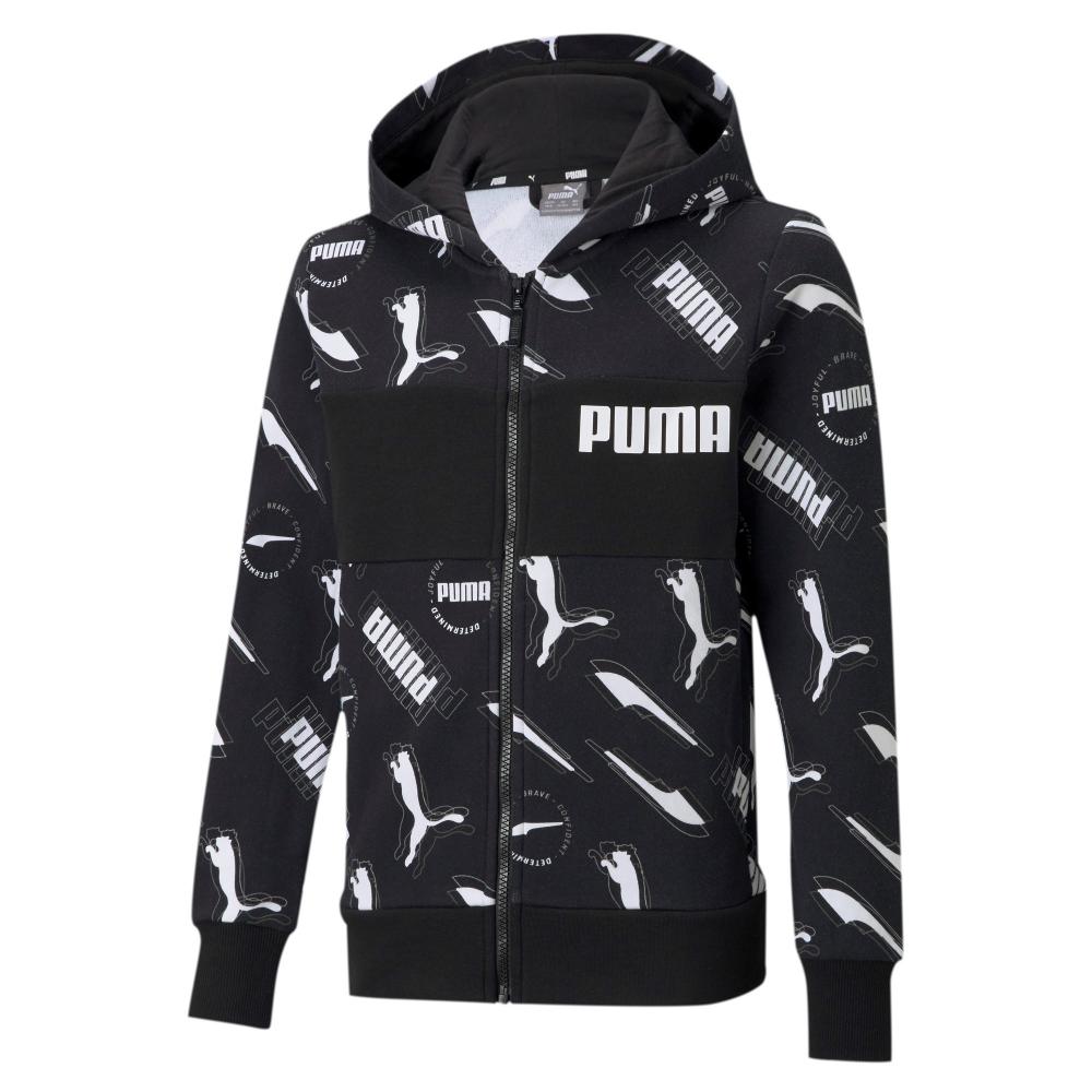 Puma Alpha AOP zip hoodie for children 585894 01 black