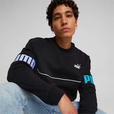 Puma men's crewneck sweatshirt Power Colorblock Crew FL 849803 51 black