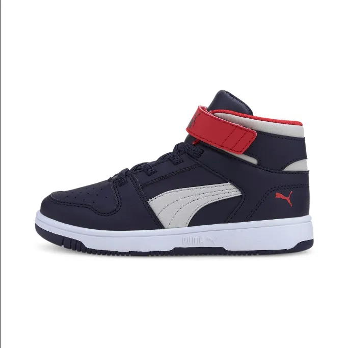 Puma Rebound Layup boy's sneakers shoe 370488 11 blue gray red