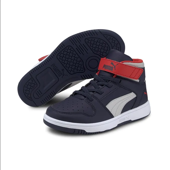 Puma Rebound Layup boy's sneakers shoe 370488 11 blue gray red