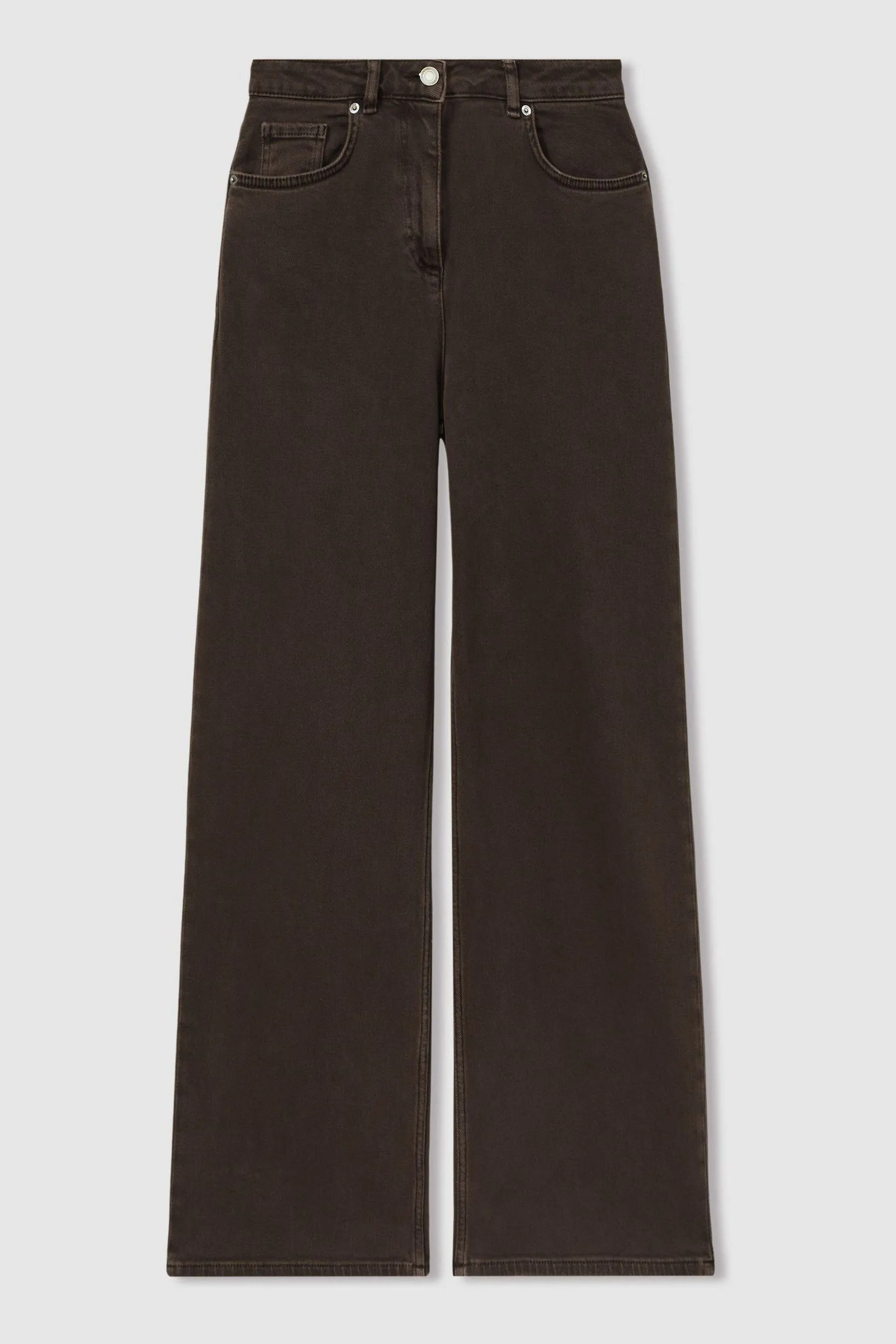 Reiss Layla Relaxed Garment Dyed Wide Leg Jeans    