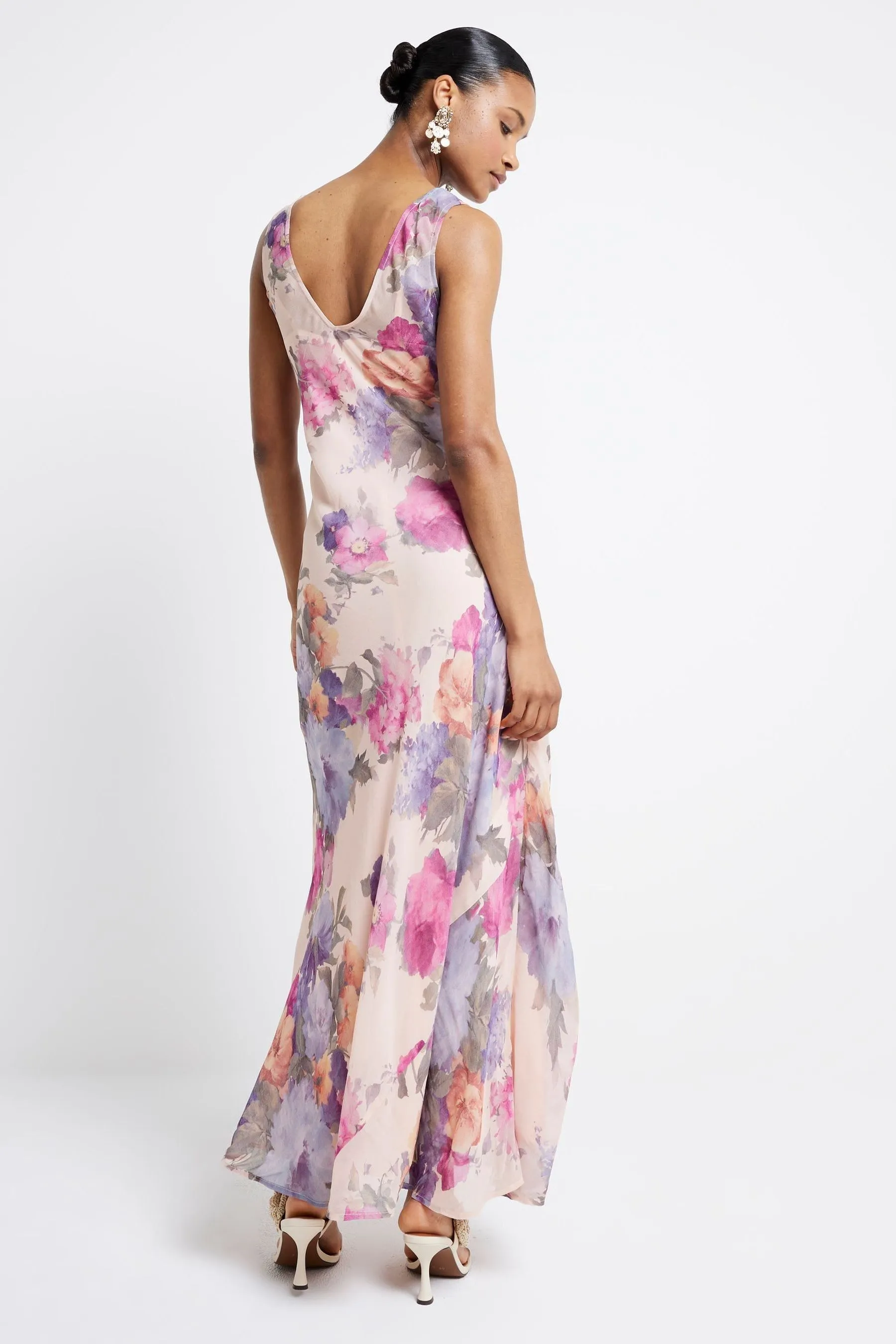 River Island - Abito maxi con scollo ad anello