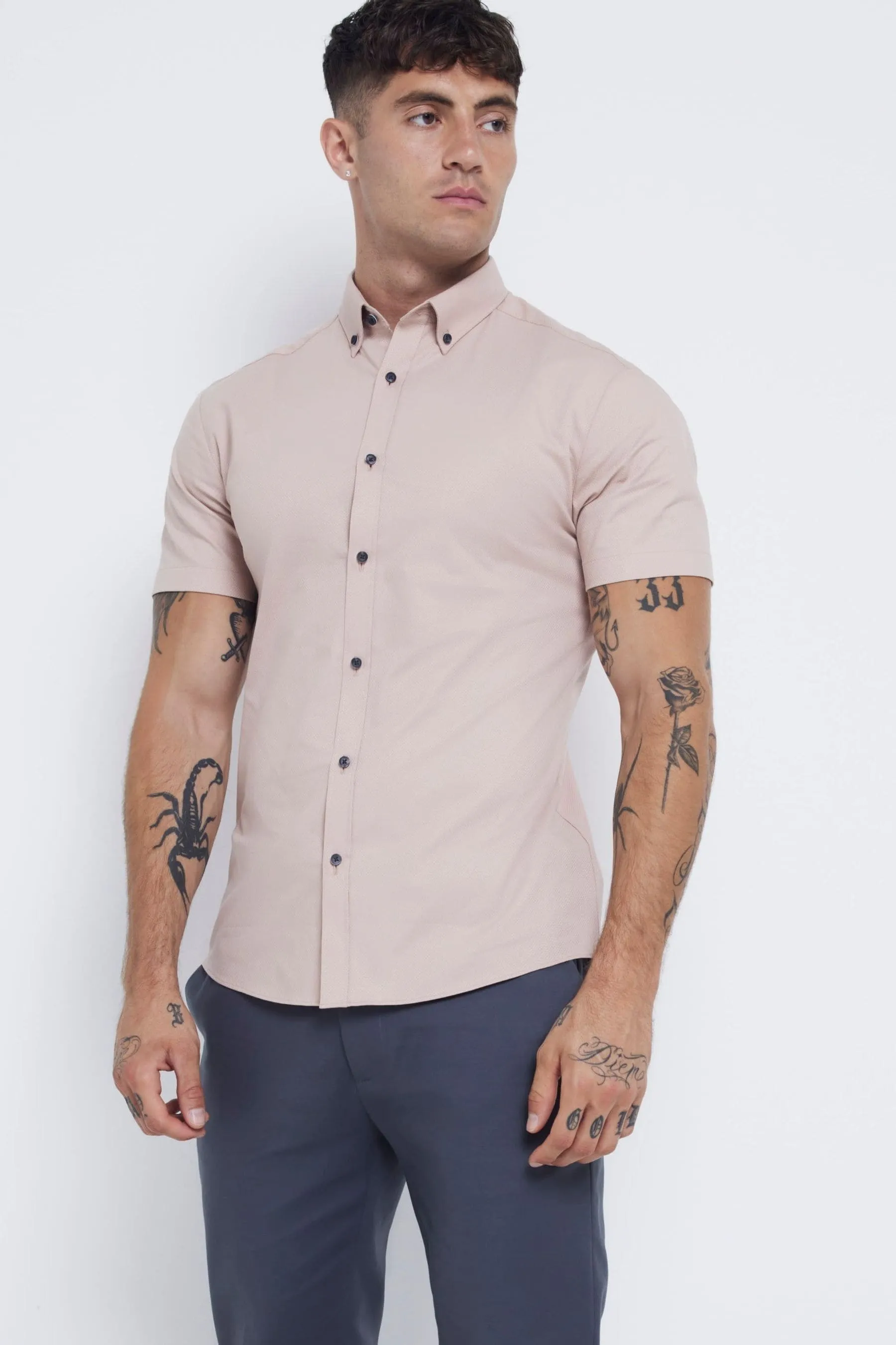 River Island - Camicia muscle fit testurizzata