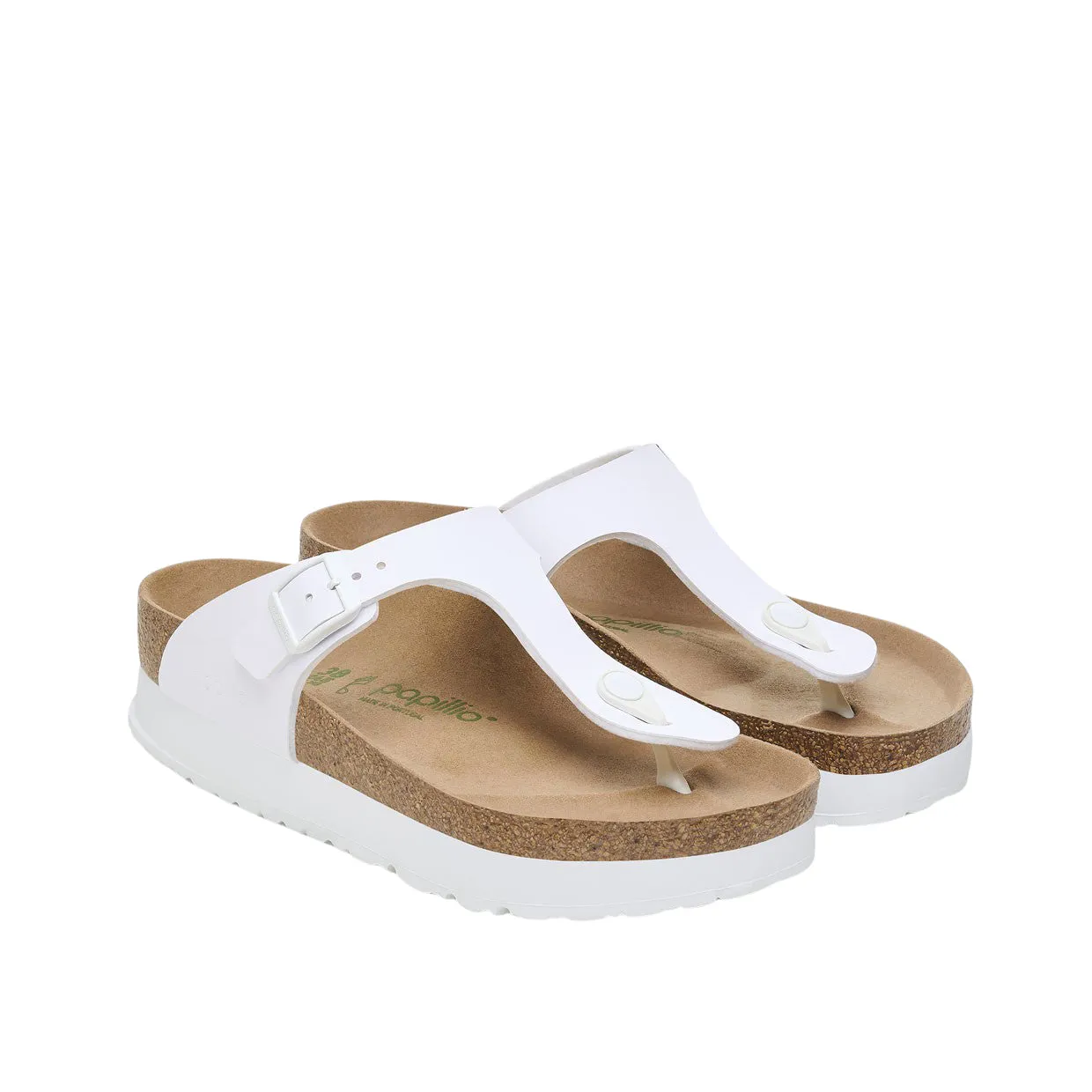 Sandali Donna Birkenstock Gizeh Flex Platform Bianco