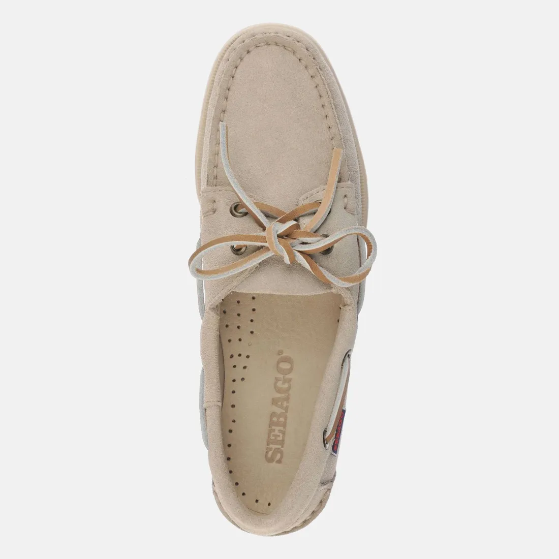 Scarpa da barca Sebago Portland Flesh Out beige in camoscio