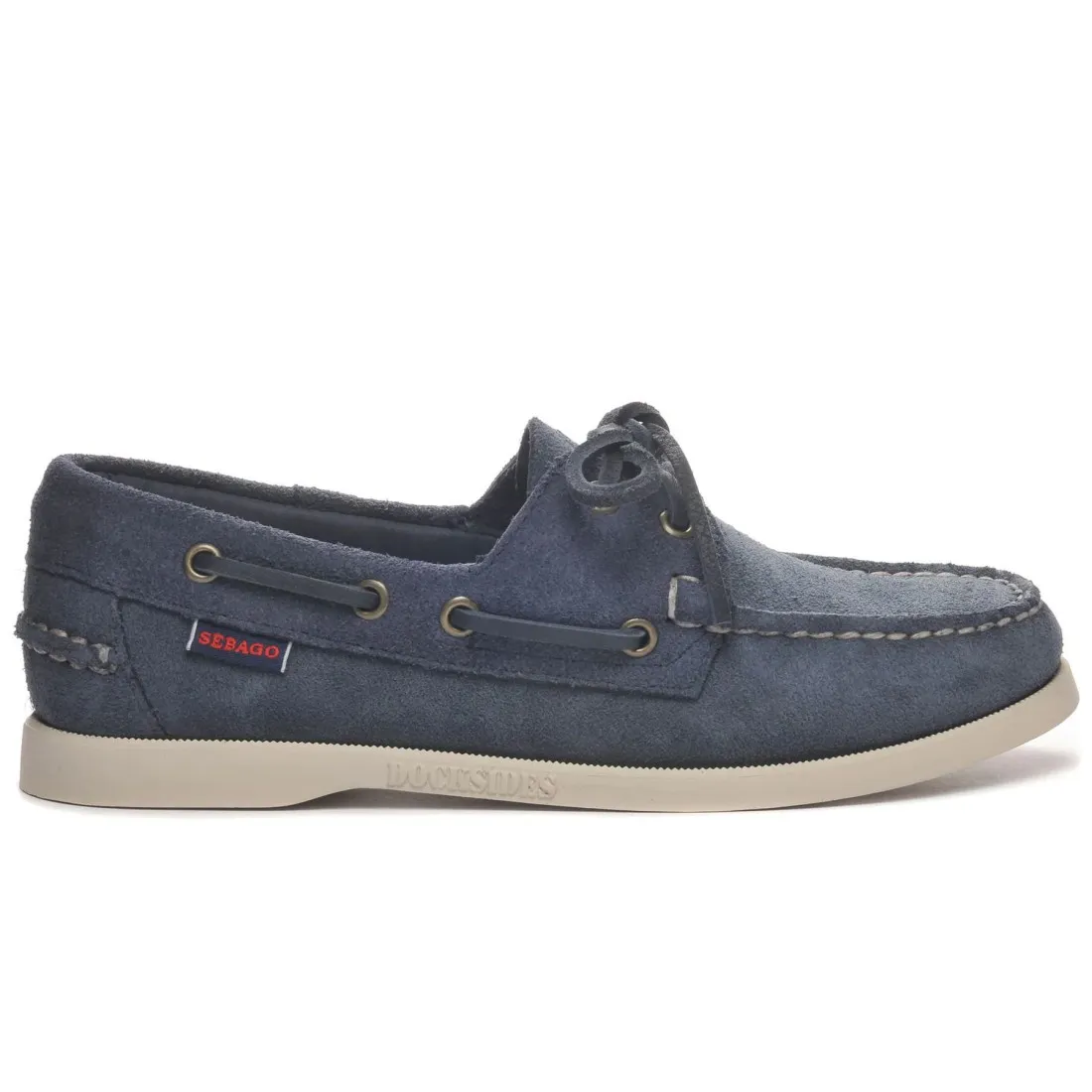 Scarpa da barca Sebago Portland Flesh Out blu navy in camoscio