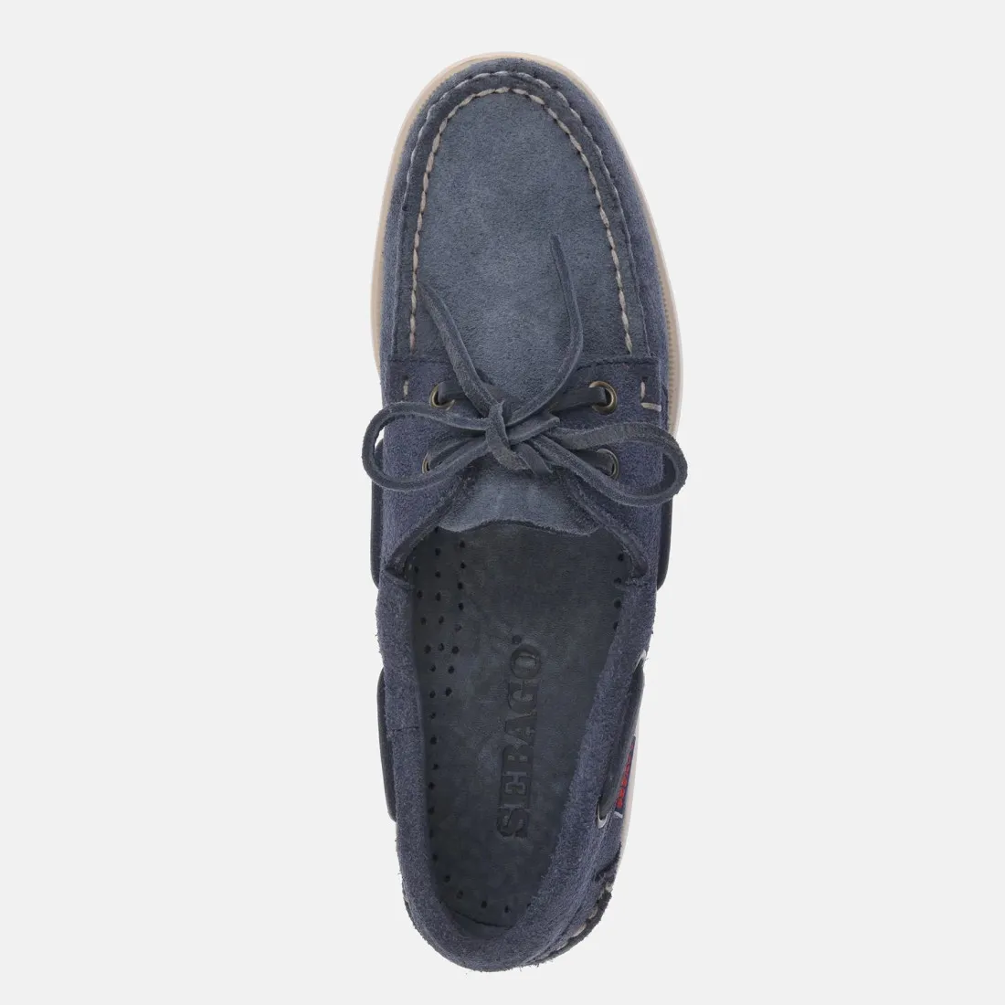 Scarpa da barca Sebago Portland Flesh Out blu navy in camoscio