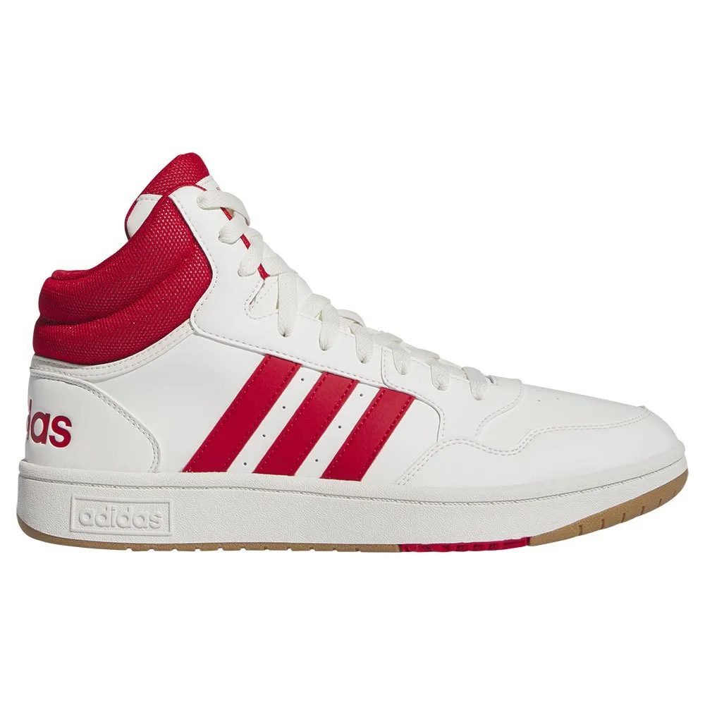 Scarpe da Uomo ADIDAS Art. HOOPS 3,0 MID IG5569 Sneakers BIANCO ROSSO sportivo