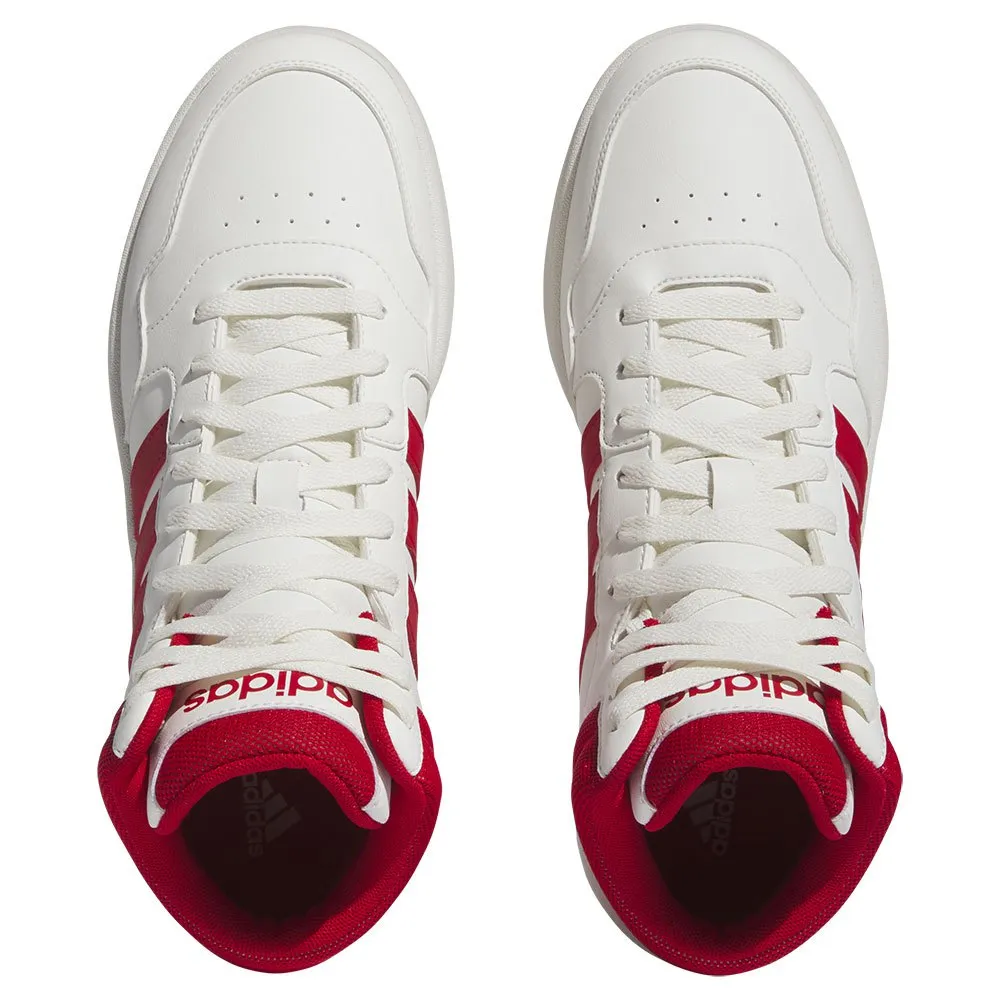 Scarpe da Uomo ADIDAS Art. HOOPS 3,0 MID IG5569 Sneakers BIANCO ROSSO sportivo