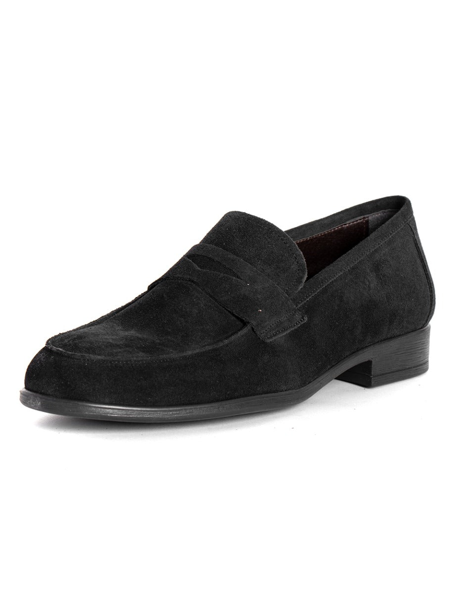 Scarpe Uomo Shoes Mocassini College Camoscio Nero Sportivo Elegante Classico GIOSAL-S1146A