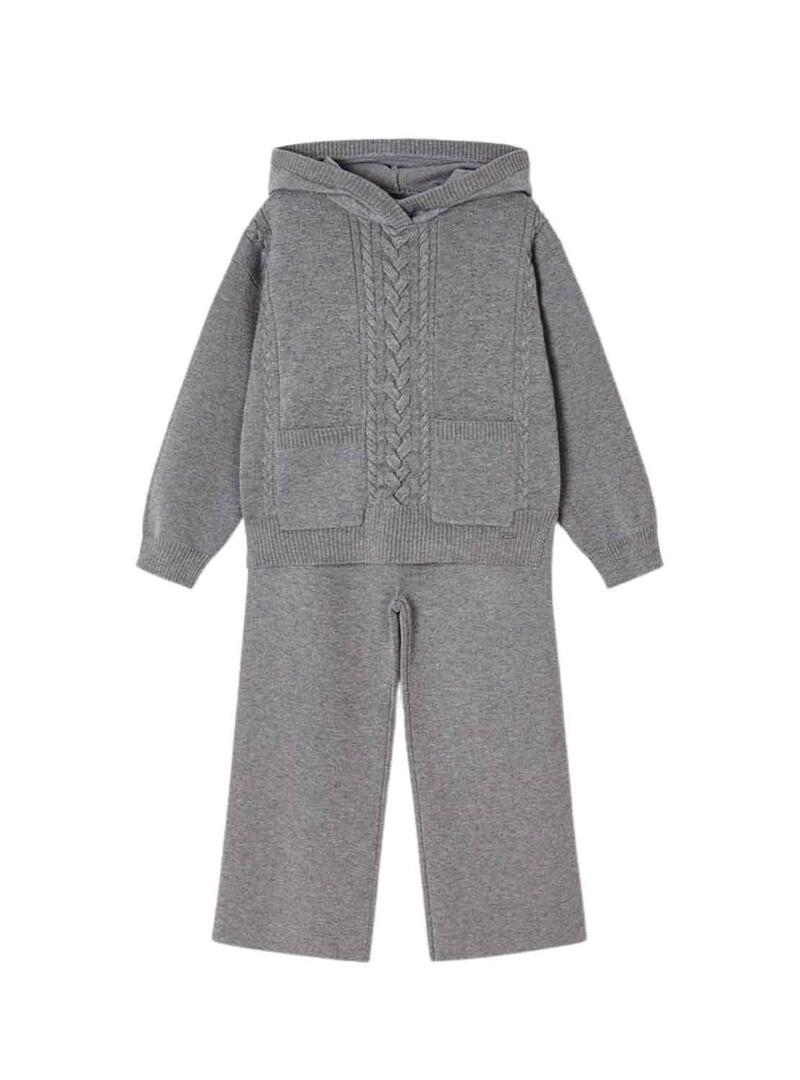 Set Mayoral Pantaloni Tricot Grigio per Bambino