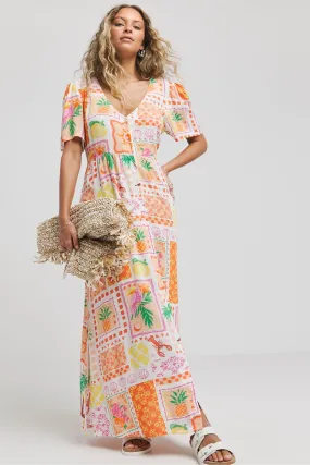 Simply Be - Abito maxi stropicciato Con bottoni