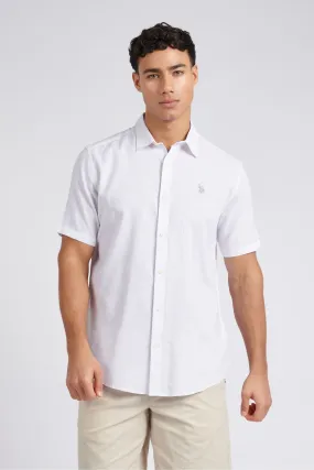 U.S. Polo Assn. Uomo - Camicia in Blend Manica corta lino