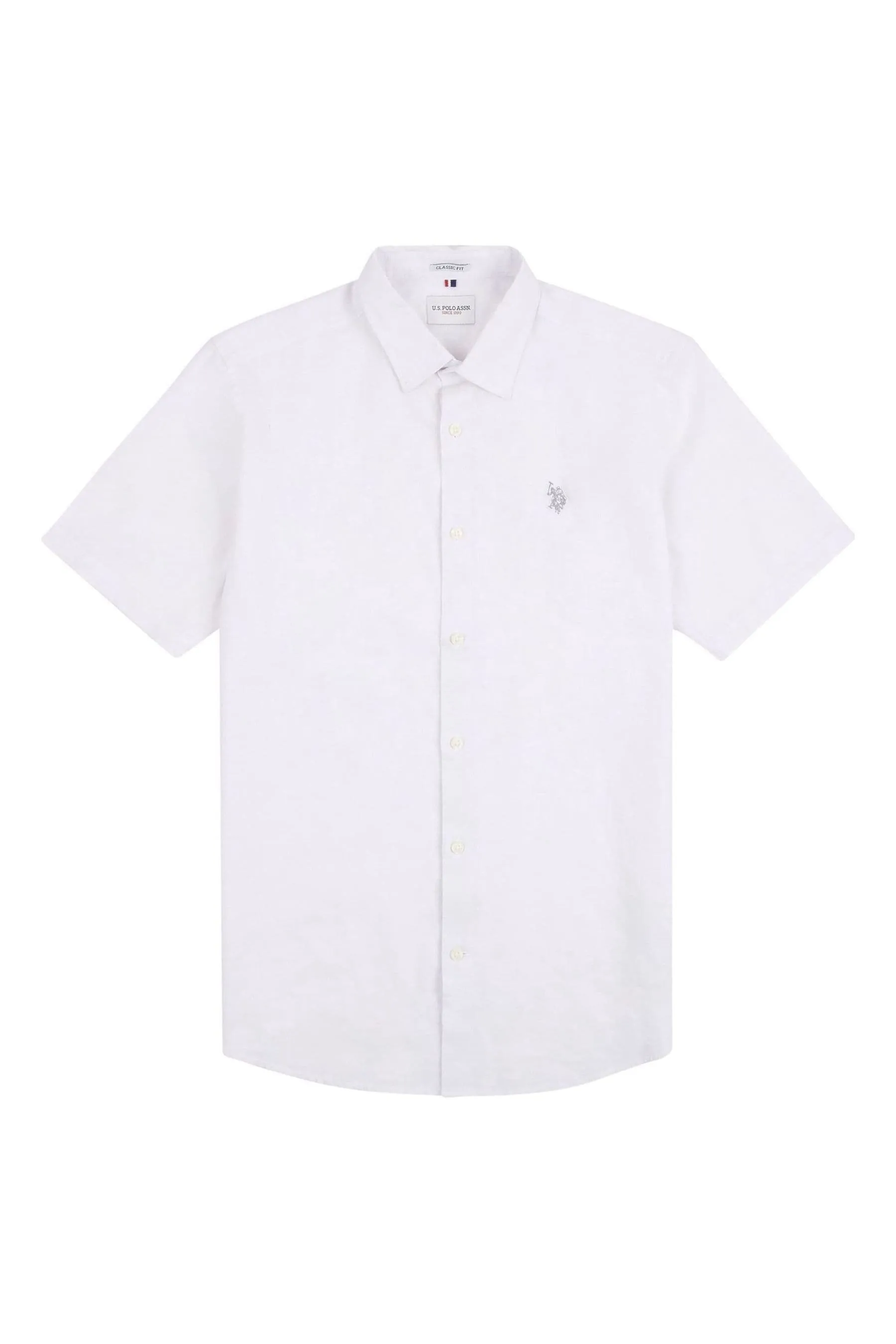 U.S. Polo Assn. Uomo - Camicia in Blend Manica corta lino