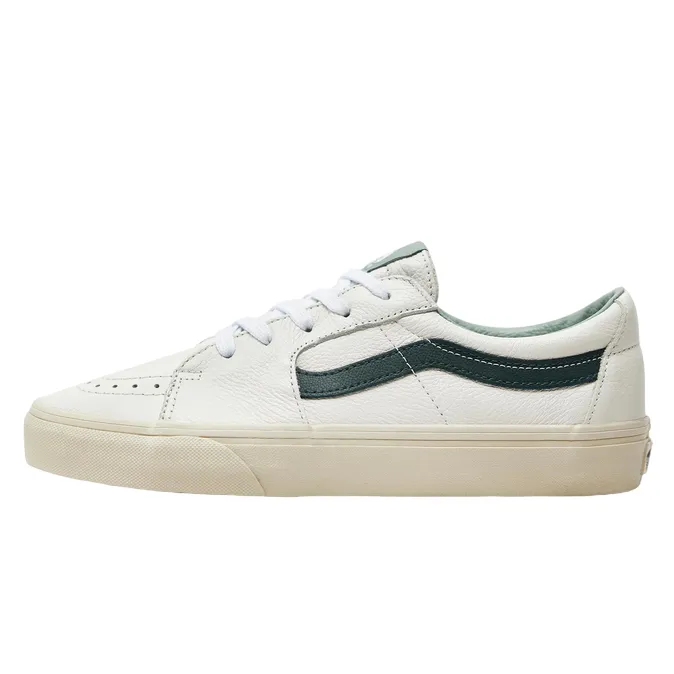 Vans adult leather sneakers shoe Sk8-Low Premium VN000BVX2LN1 white-green