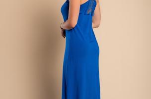 VESTITO MAXI CON PIZZO PRIMAROSA, BLU