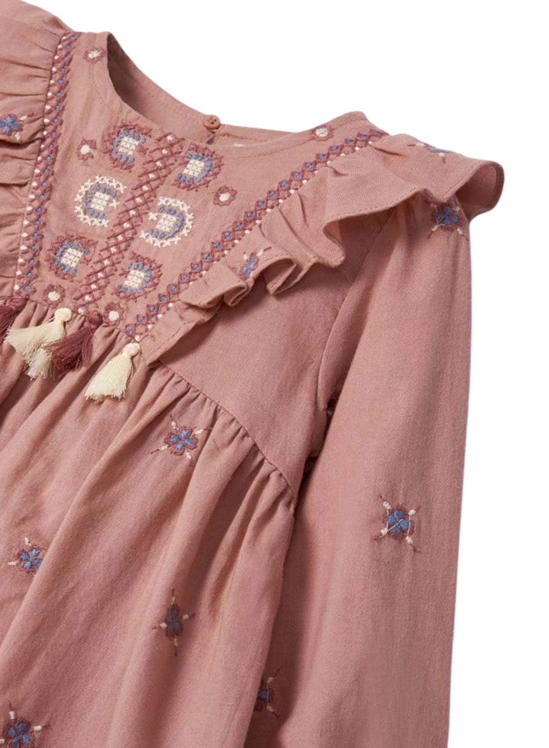 Vestito Mayoral Ricamo fiore rosa per Bambina